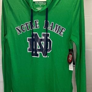 Women's Colosseum Green Notre Dame Fighting Irish Light Hooded Long Sleeve Shirt